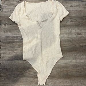 Cream Short Sleeve Bodysuit